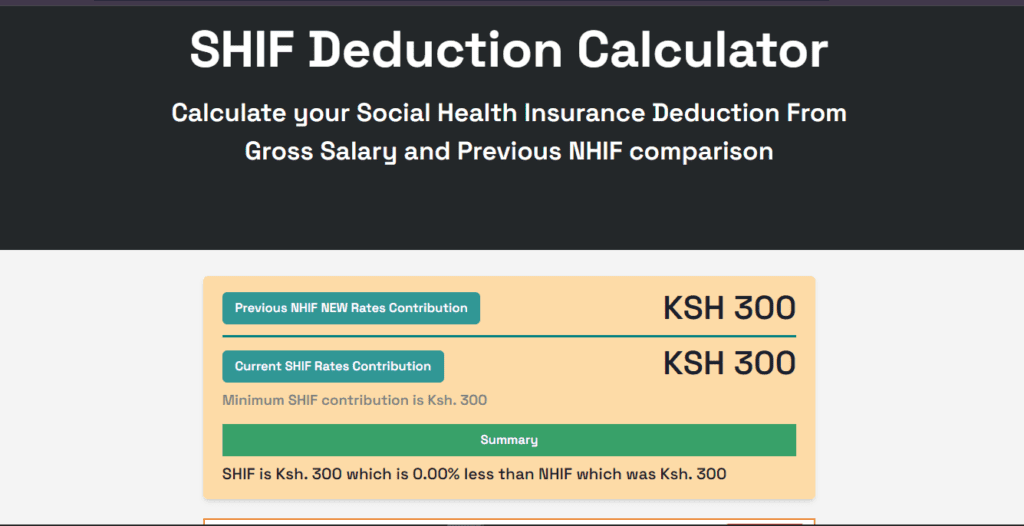 SHIF Deduction Calculator