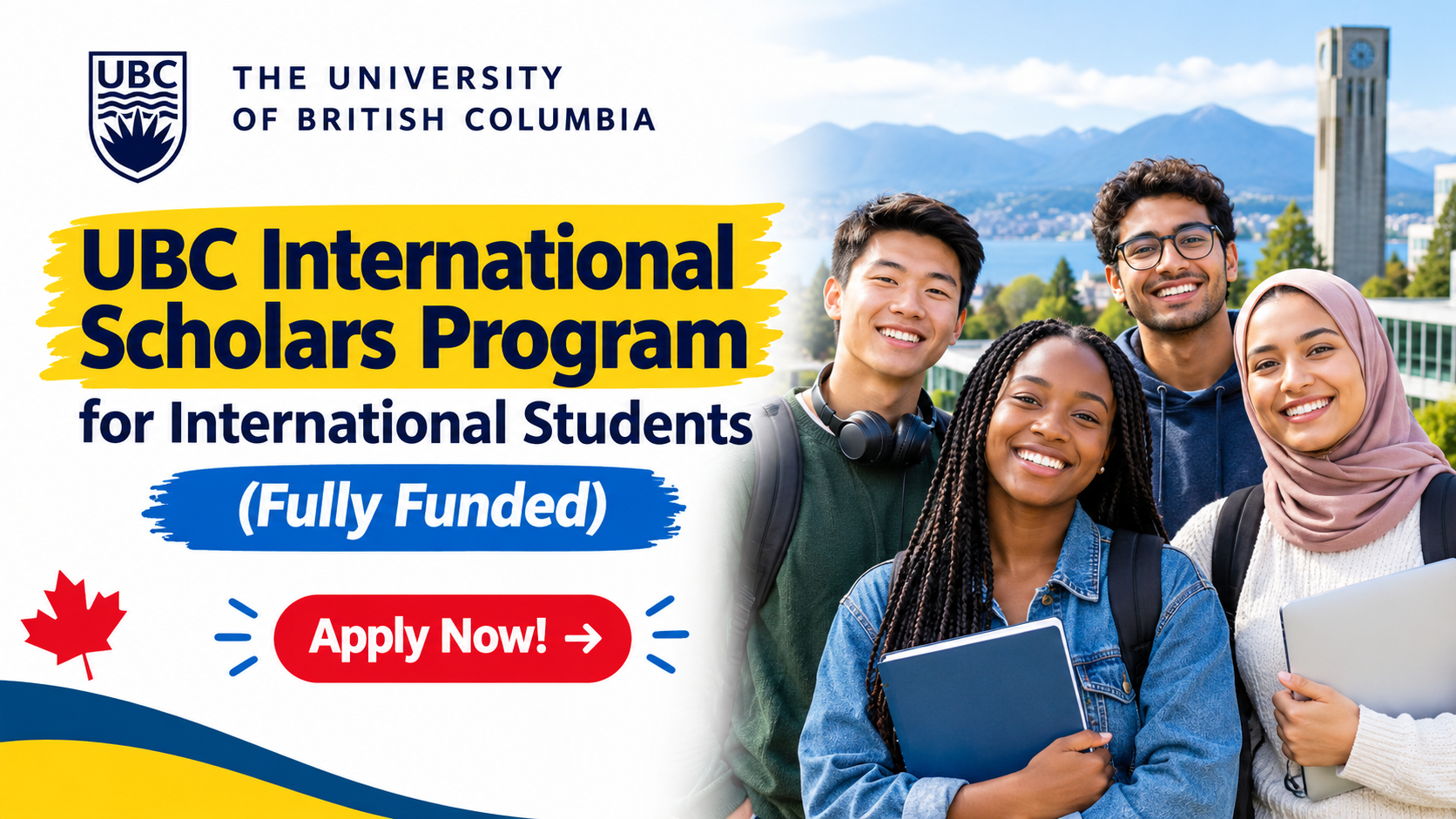 The University of British Columbia UBC International Scholars Program for International Students (Fully Funded)